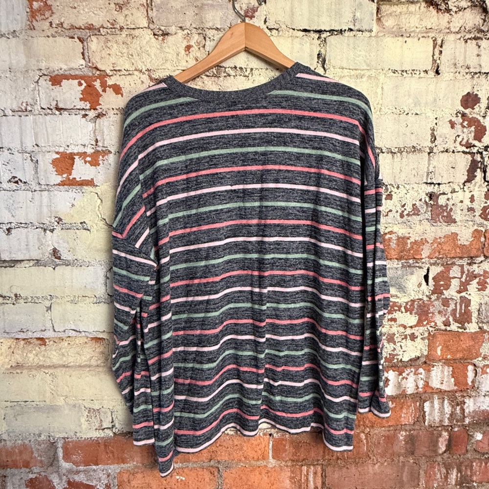 Torrid Multicolor Striped Long Sleeve Shirt - Picture 4 of 5